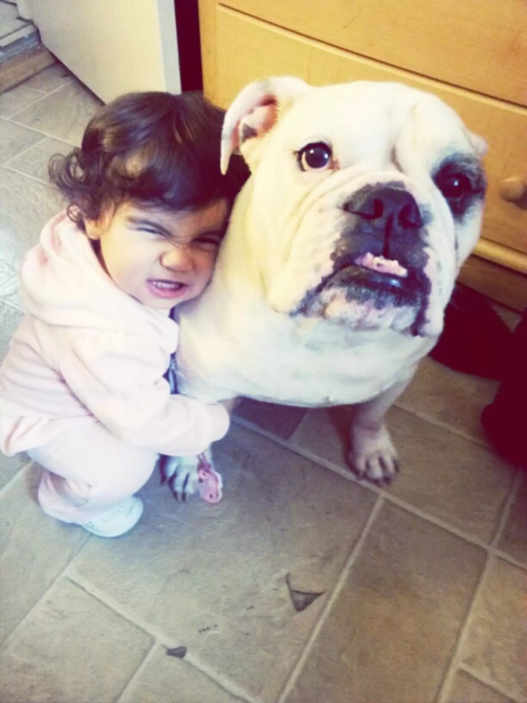 dog and kid