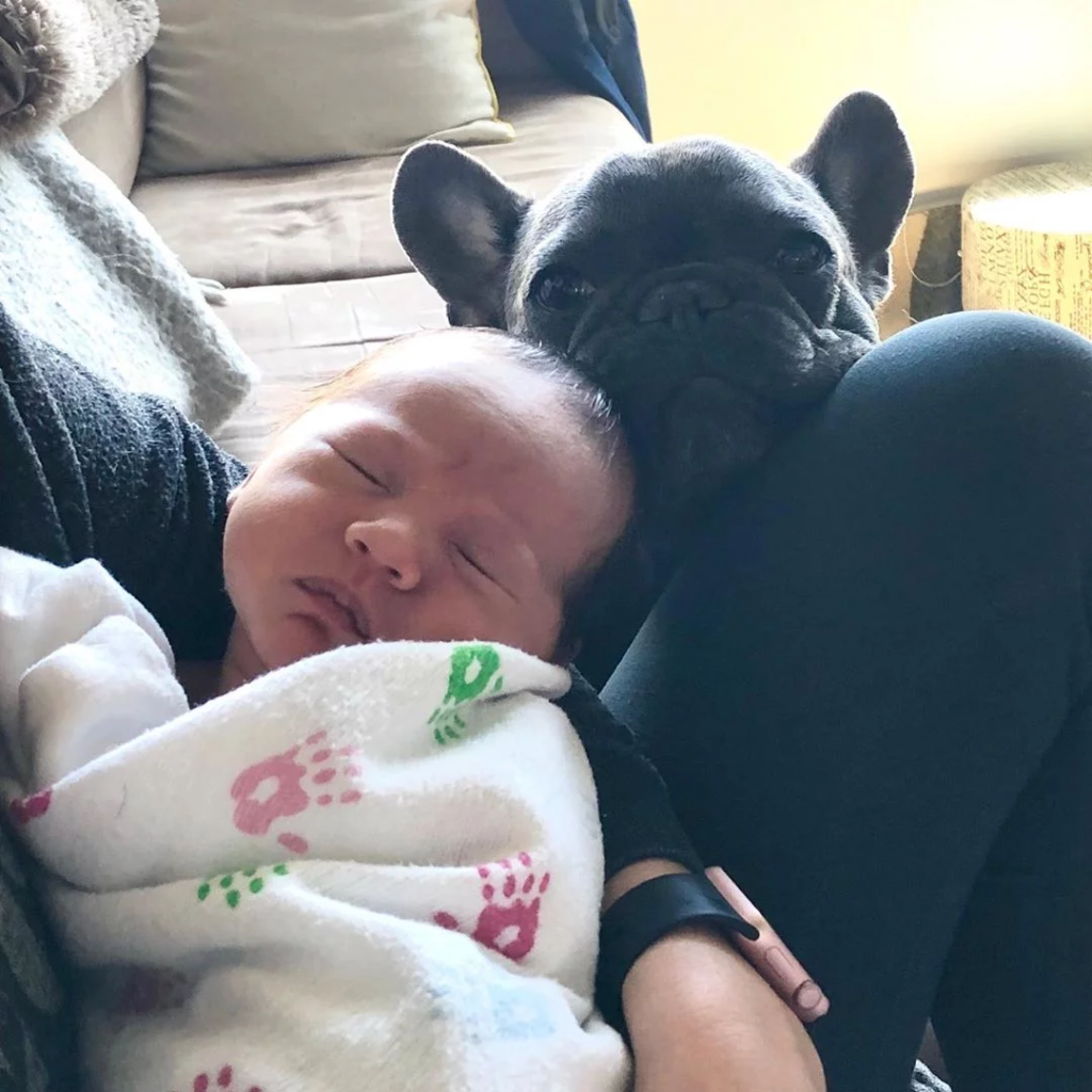baby and dog
